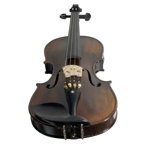 Mendini MV500+92D Flamed 1-Piece Back Solid Wood Violin with Case, Tuner, Shoulder Rest, Bow, Rosin, Bridge and Strings (Size: 4/4 (Full Size)) Mendini by Cecilio