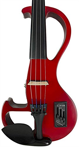 Kennedy Violins Electric Violin Bunnel Edge Outfit 4/4 Full Size (RED)- Carrying Case and Accessories Included - Headphone Jack - Highest Quality with Piezo ceramic pick-up Kennedy Violins