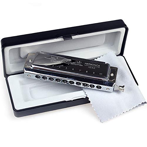 Swan SW1040 10 Hole 40 Tone C Key Chromatic Harmonica Adult Students Beginners Entry Professional Playing Variable Tone Instrument SWAN