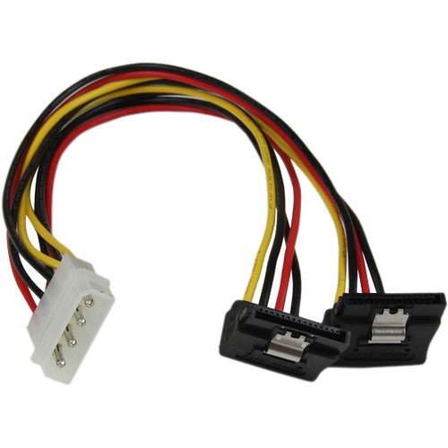 StarTech.com 12in LP4 to 2x Right Angle Latching SATA Power Y Cable Splitter - 4 Pin LP4 to Dual SATA StarTech.com
