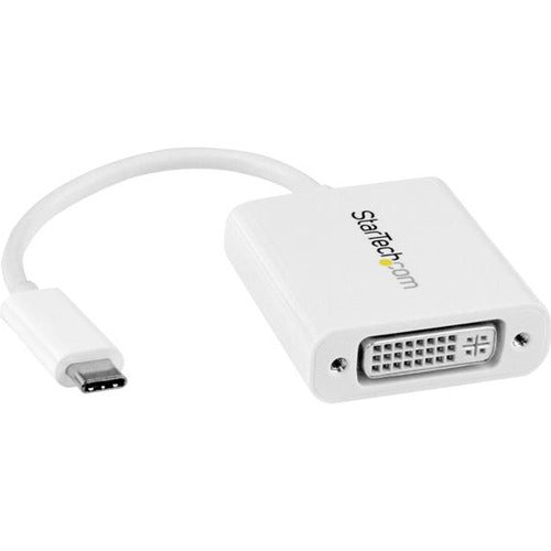 StarTech.com USB C to DVI Adapter - White - Thunderbolt 3 Compatible - 1920x1200 - USB-C to DVI Adapter for USB-C devices such as your 2018 iPad Pro - DVI-I Converter StarTech.com