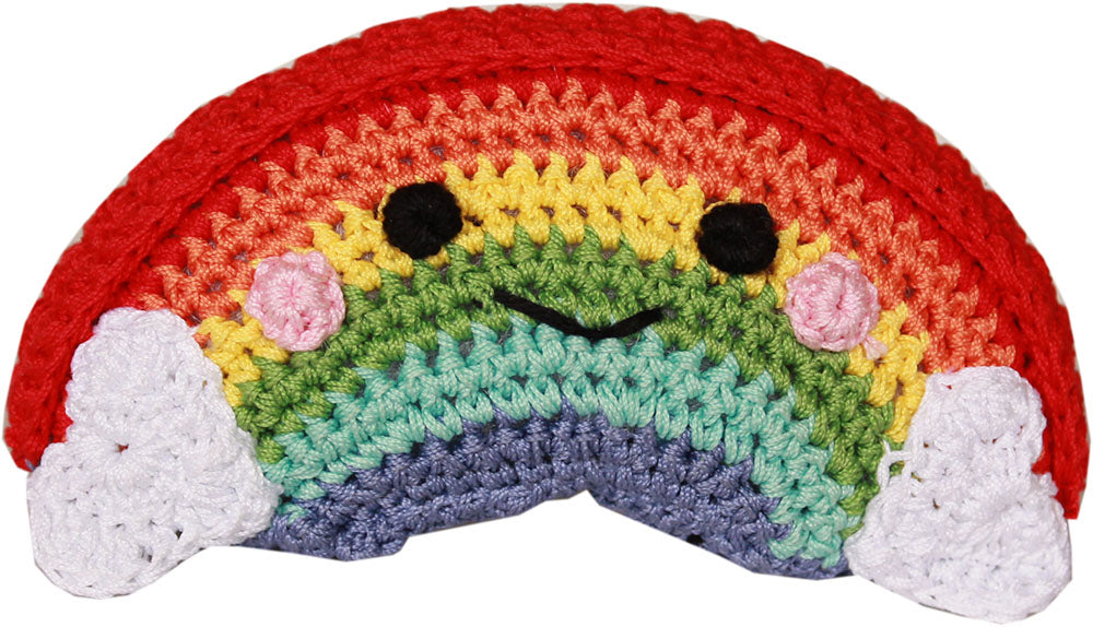 Knit Knacks Happy Rainbow Organic Cotton Small Dog Toy GreatEagleInc