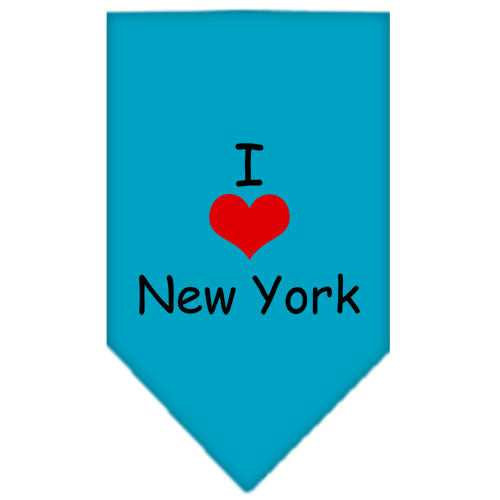 I Heart New York Screen Print Bandana Turquoise Small GreatEagleInc