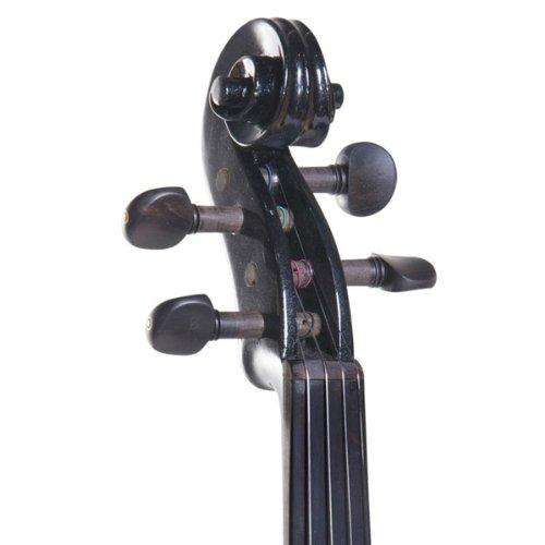 Cecilio CEVN-2BK Style 2 Silent Electric Solid Wood Violin with Ebony Fittings in Metallic Black, Size 4/4 (Full Size) Cecilio