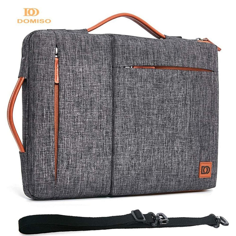 DOMISO Multi-use Strap Laptop Sleeve Bag With Handle For 10" 13" 14" 15.6" 17" Inch Laptop Shockproof Computer Notebook Bag,Grey GreatEagleInc