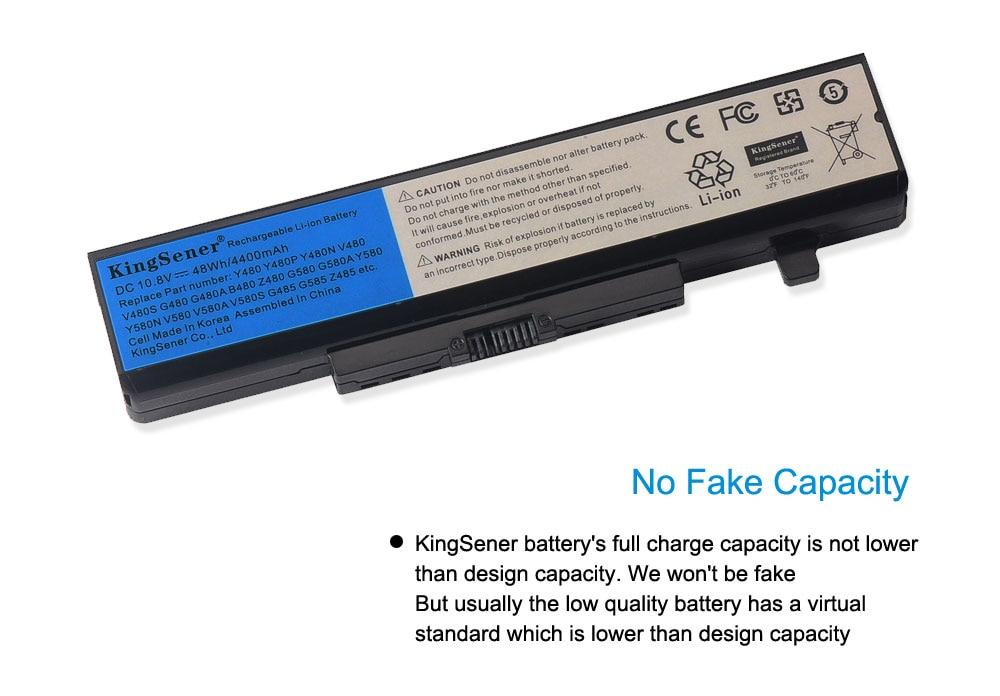 Kingsener 6 Cells Laptop Battery for Lenovo IdeaPad Y480 Y580 G480 G580 G580AM Z380AM Z480 Z580 Z585 V480 V580 L11S6Y01 L11L6Y01 GreatEagleInc