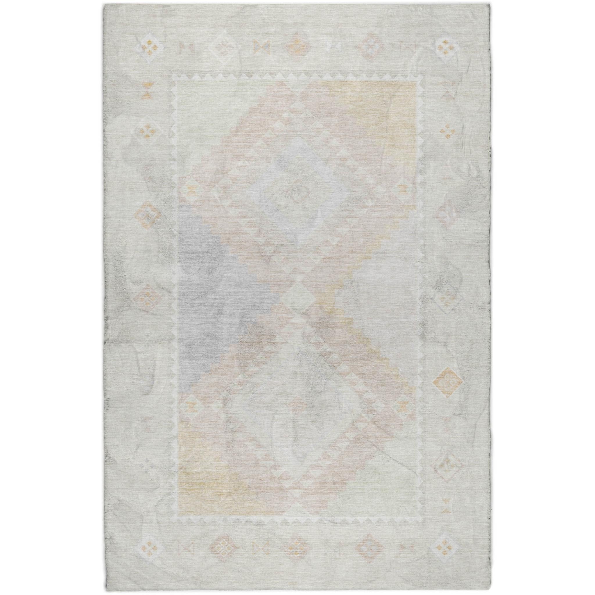 10' X 14' Gray And Beige Geometric Shag Washable Area Rug With UV Protection - Home & Garden