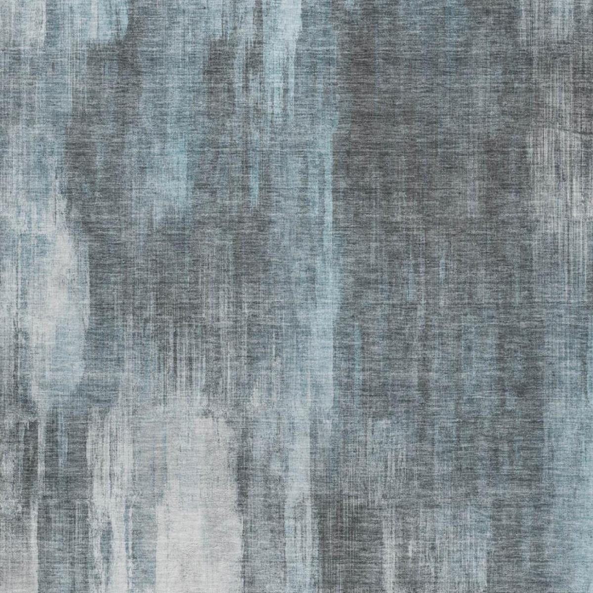 10' X 14' Teal And Ivory Abstract Shag Washable Area Rug With UV Protection - Home & Garden