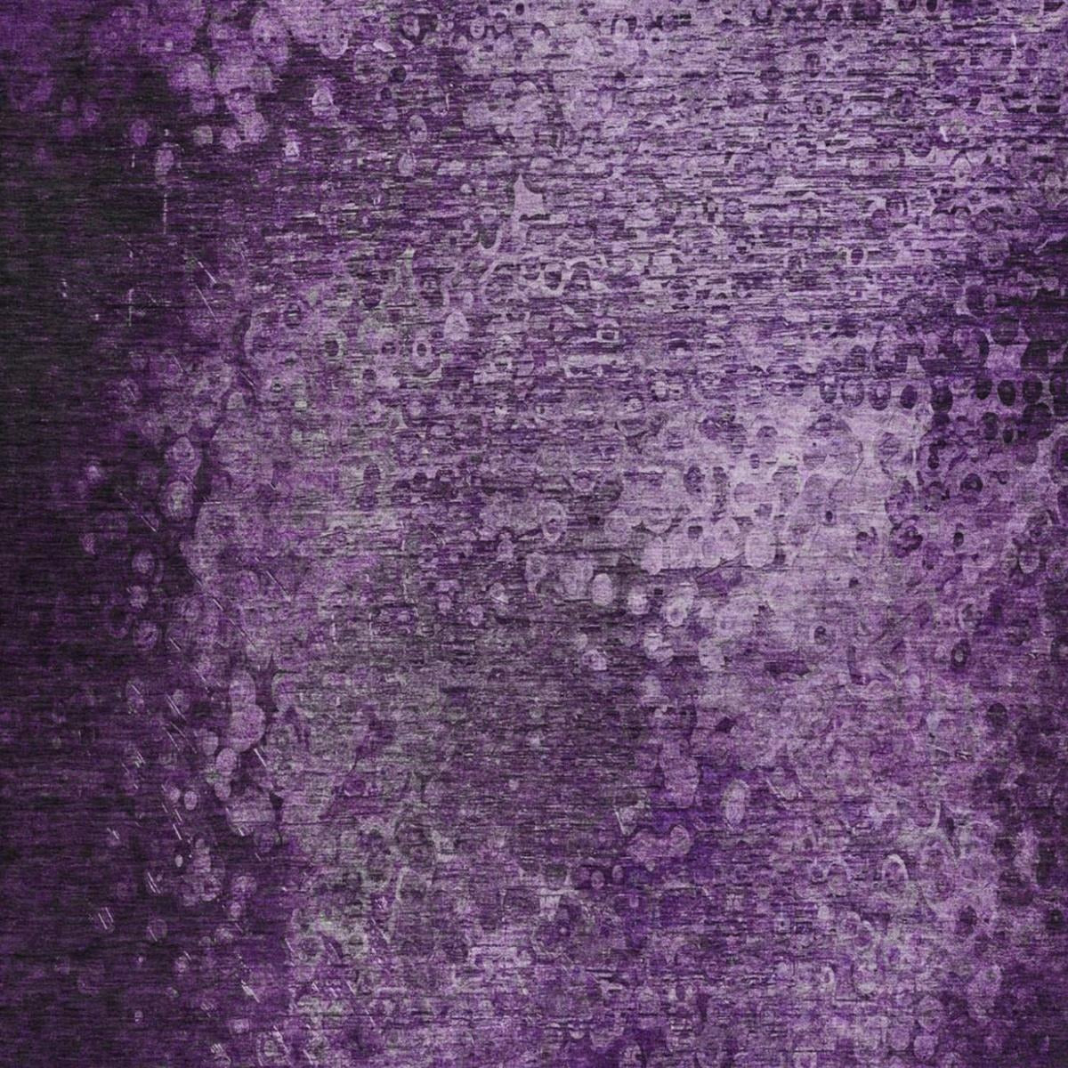 3' X 5' Purple And Ivory Abstract Shag Washable Area Rug With UV Protection - Home & Garden