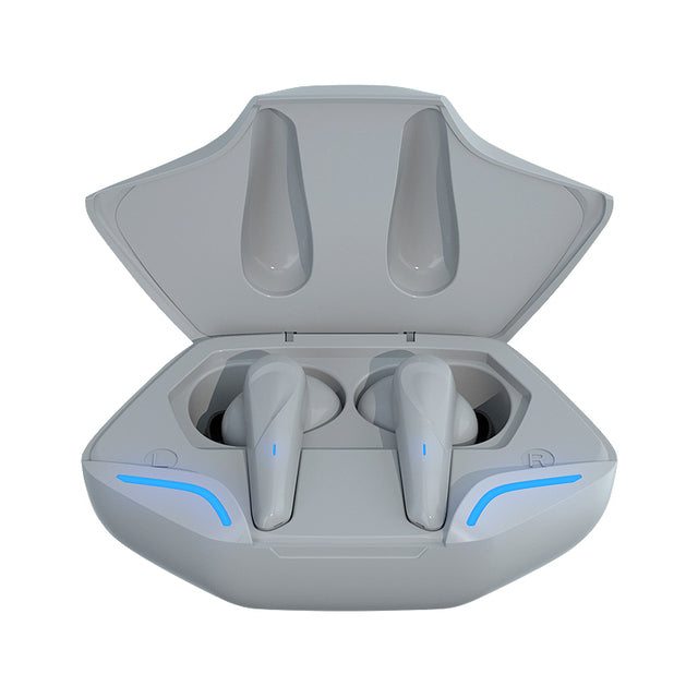 Wireless Earphones Bluetooth 5.0 Gaming Headphones Zero Delay Stereo Earbuds with Charging Box Gray