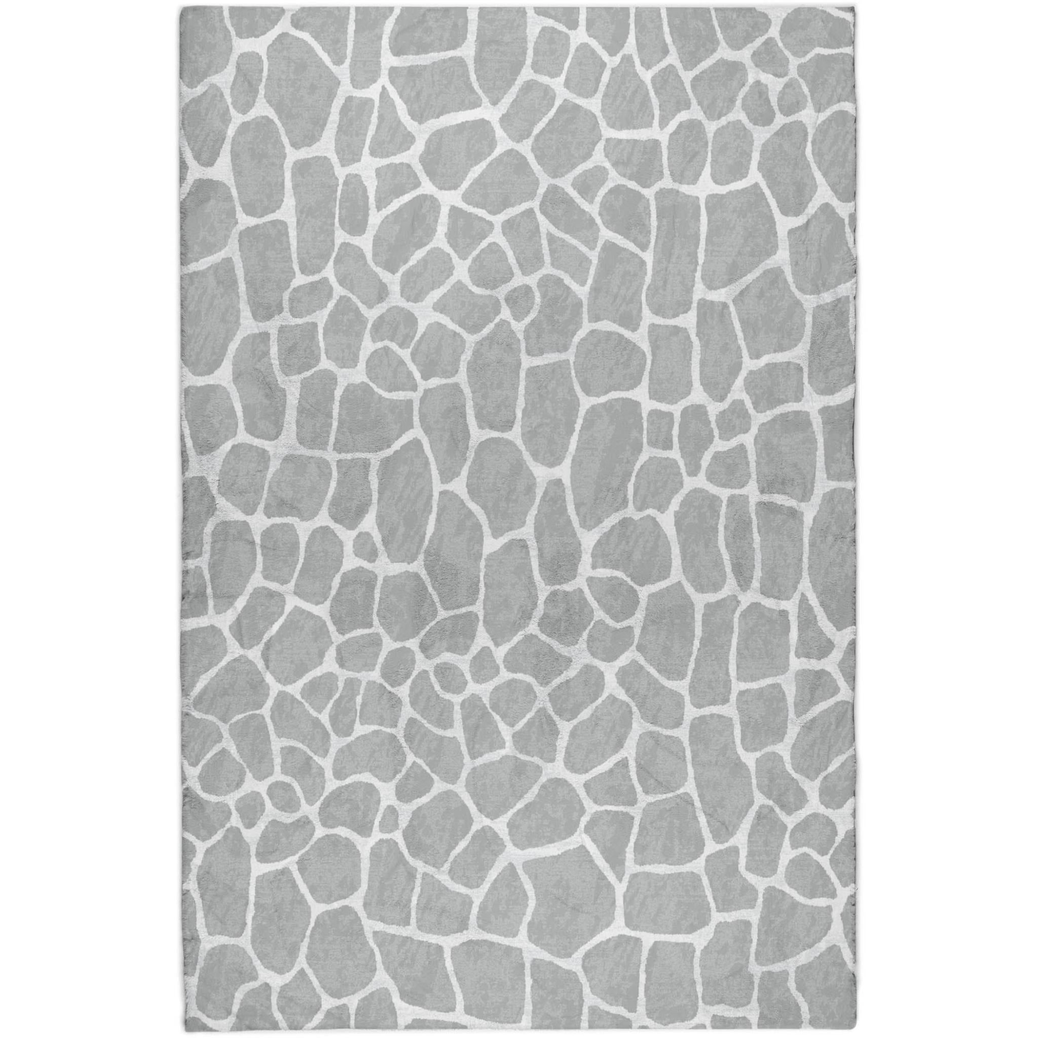 10' X 14' Gray And White Animal Print Shag Washable Area Rug With UV Protection - Home & Garden