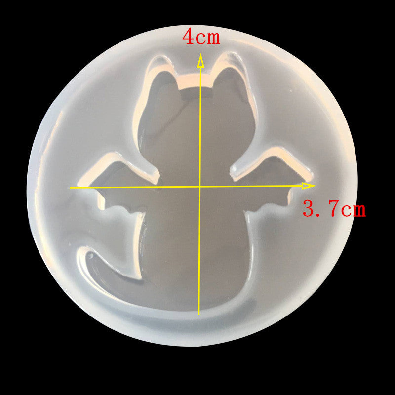 Mirror Angel Cat Demon Cat diy handmade Grinding dripping Mold Clay key chain pendant 1