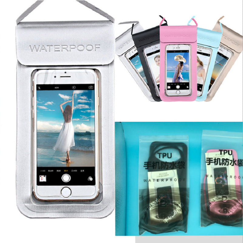 Swimming Bag Durable TPU Universal Waterproof Mobile Phone Cover Case Strong Seal Cellphones Neck Pouch