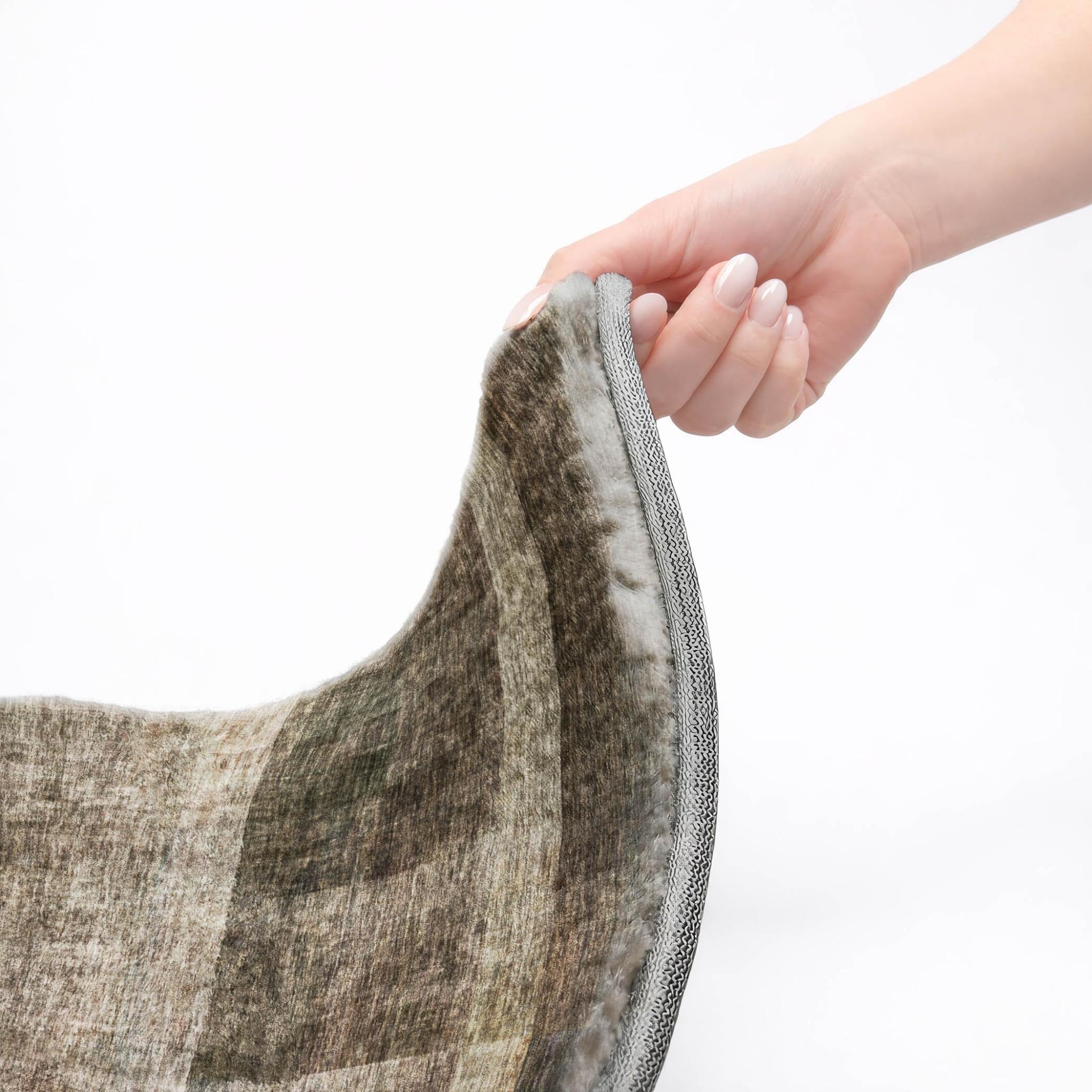 10' X 14' Brown And Gray Geometric Shag Washable Area Rug With UV Protection - Home & Garden