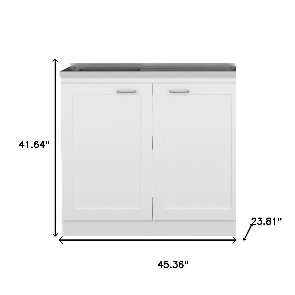 42" Black and White Wood Accent Cabinet Set With Four Doors - Kitchen & Dining