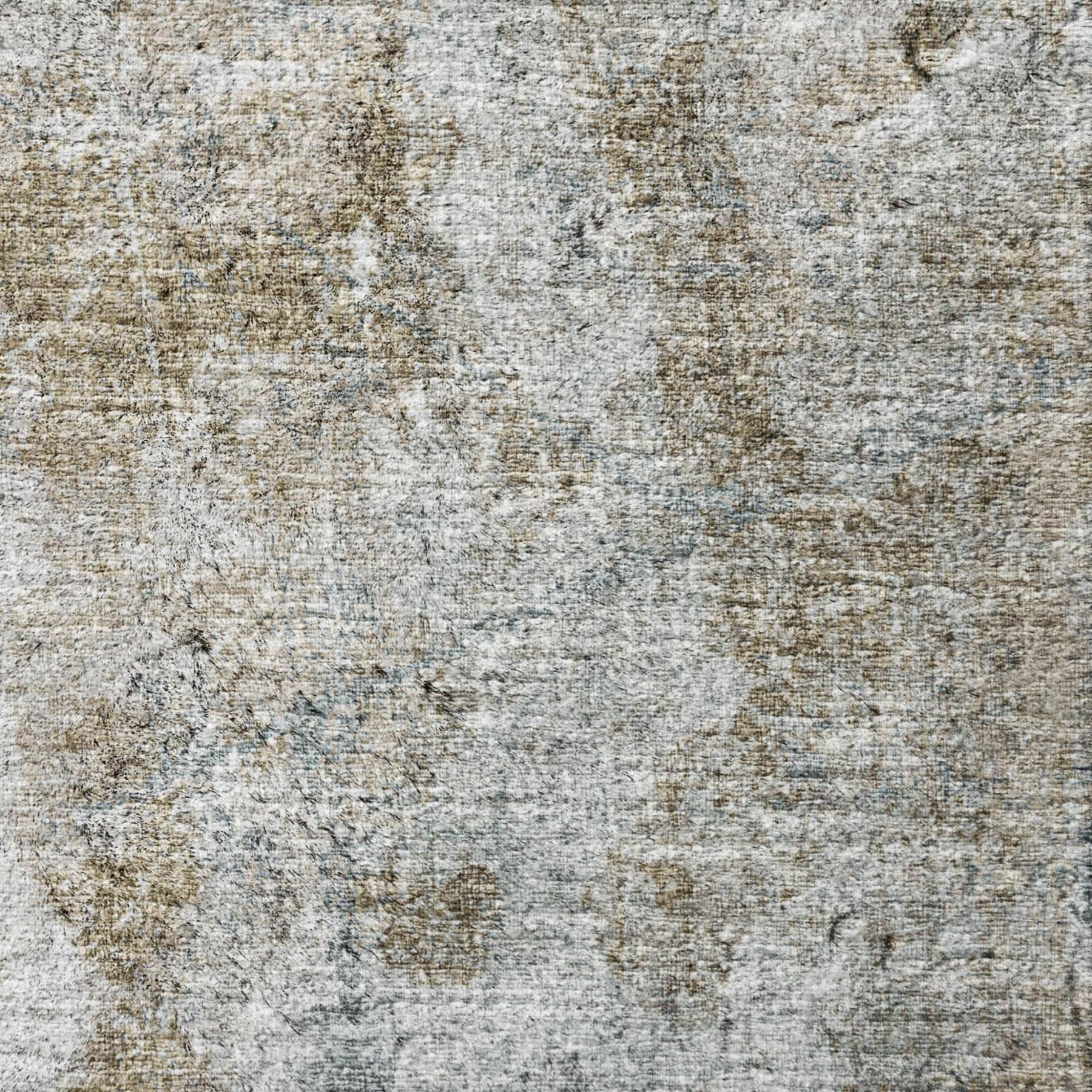 10' X 14' Blue And Gold Abstract Shag Washable Area Rug With UV Protection - Home & Garden