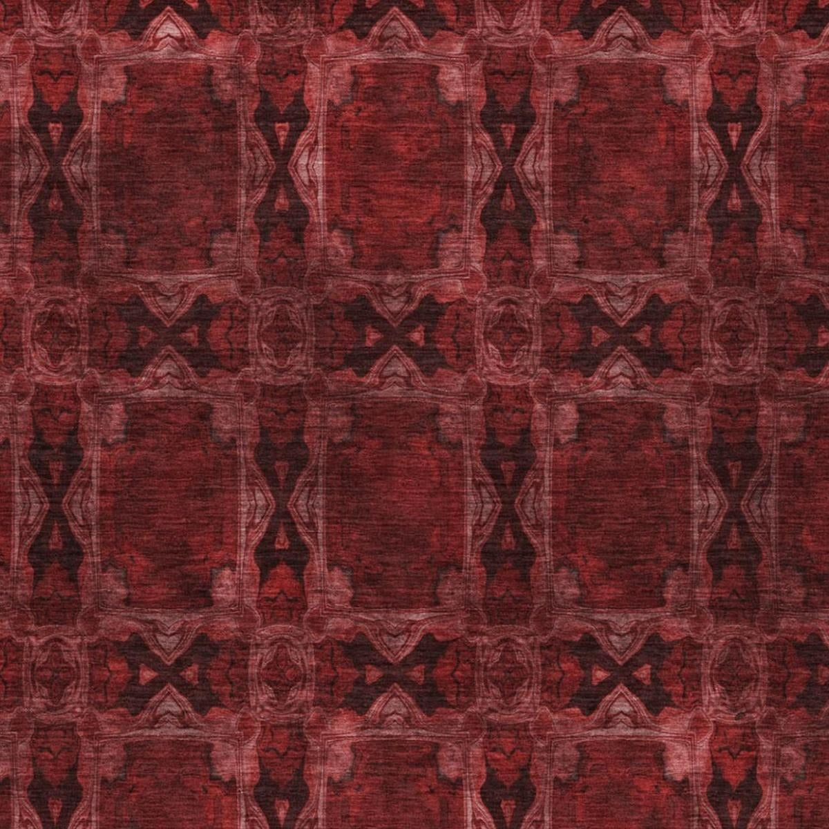 10' X 14' Burgundy And Red Geometric Shag Washable Area Rug With UV Protection - Home & Garden