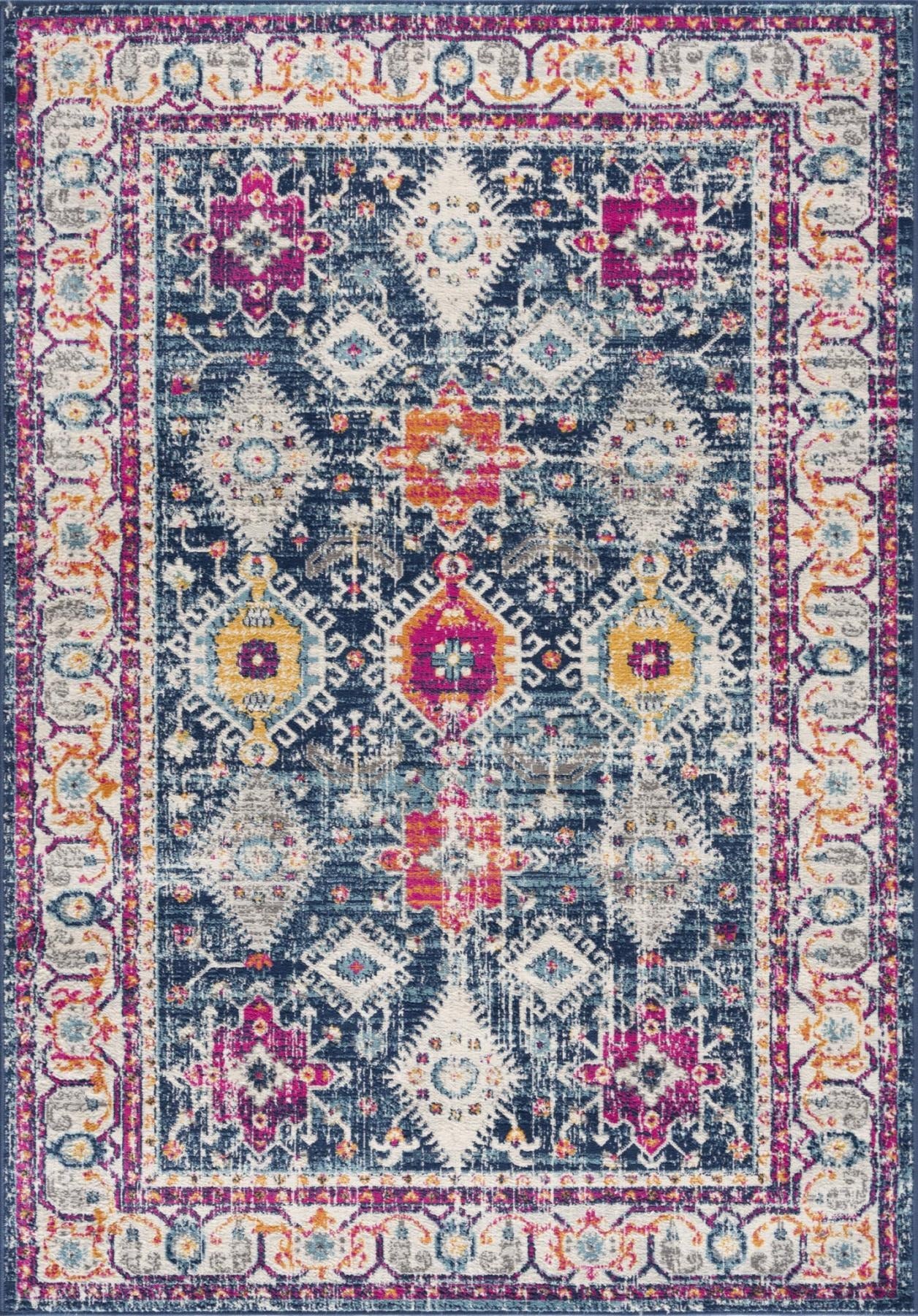 2' X 3' Blue And Beige Abstract Area Rug - Home & Garden