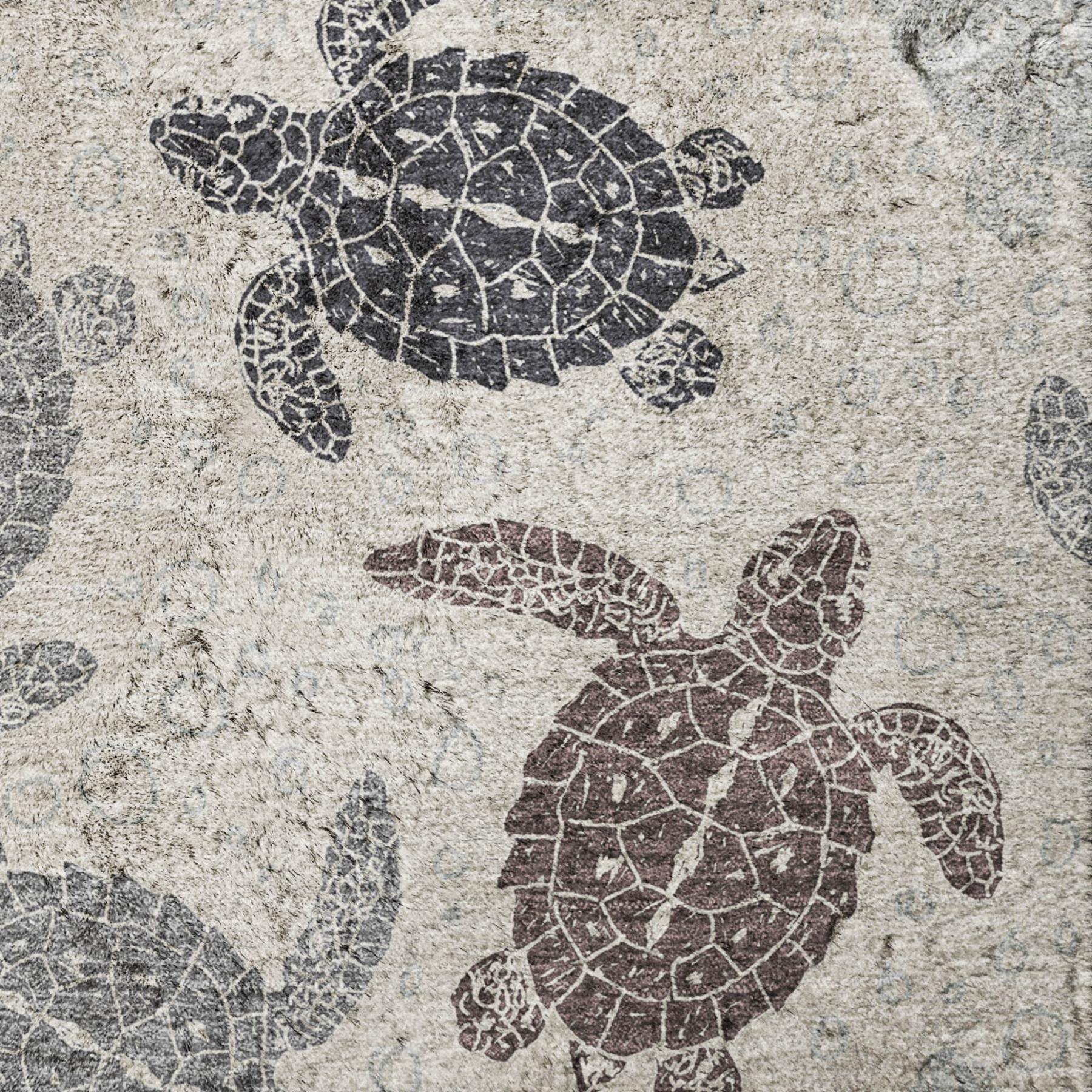 10' X 14' Sand And Chocolate Animal Print Shag Washable Area Rug With UV Protection - Home & Garden