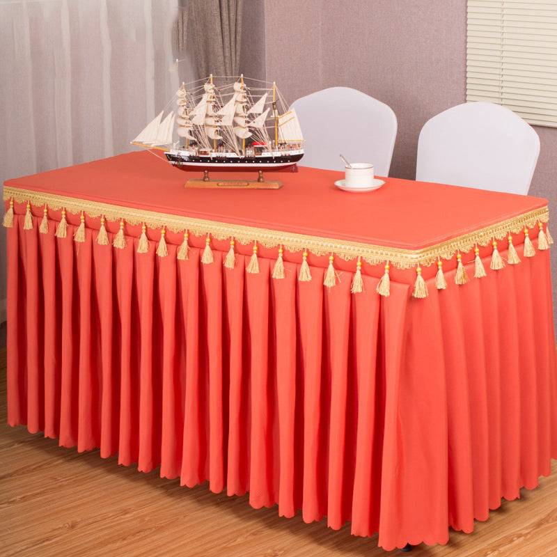 Home Hotel Tablecloth Dinning Table Set Decorating Wedding Decor Table Cloth White Coffee Table for Living Room Table Cover Orange
