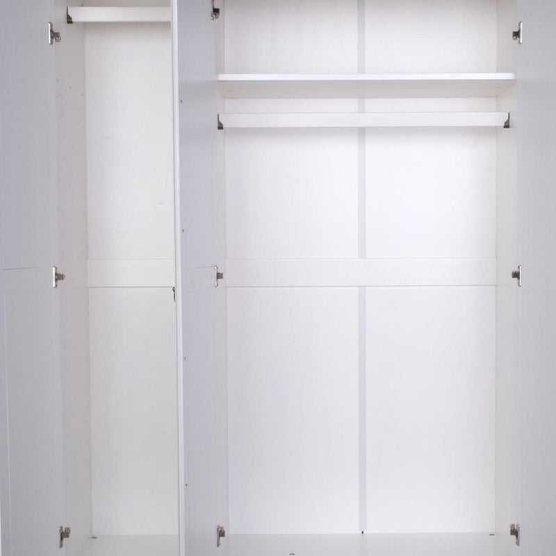 74" White Solid Wood Mirrored Three Door Combo Dresser - Bed & Bath