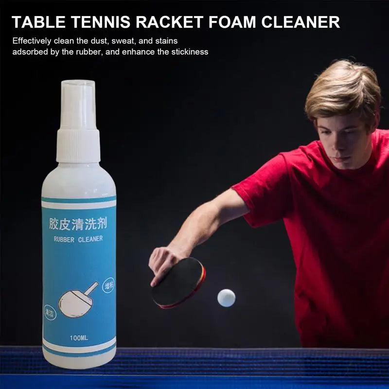 1 Bottle 100ml Table Tennis Rubber Cleaner Spray Type Anti-aging Rubber Care Cleaning Detergent Table Tennis Accessories