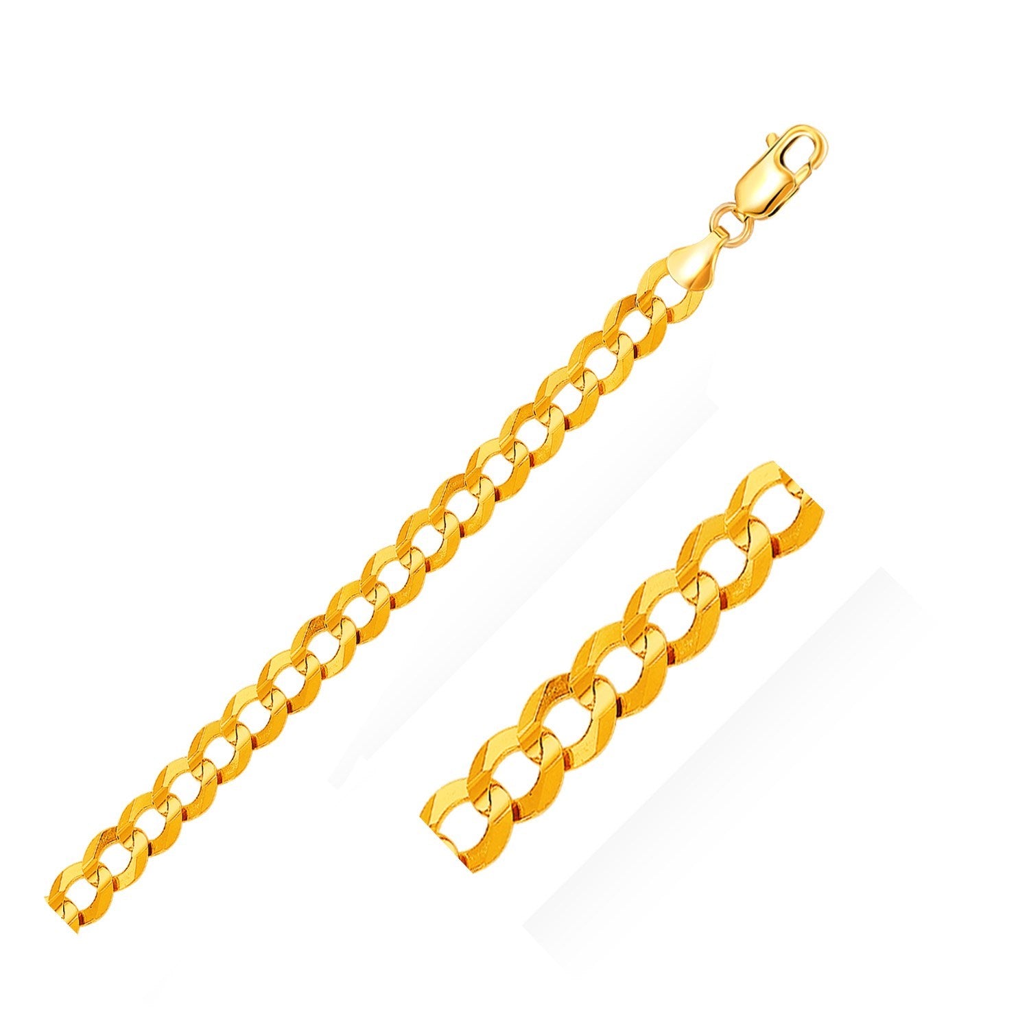 8.2mm 10k Yellow Gold Curb Bracelet - 8.5" - Jewelry