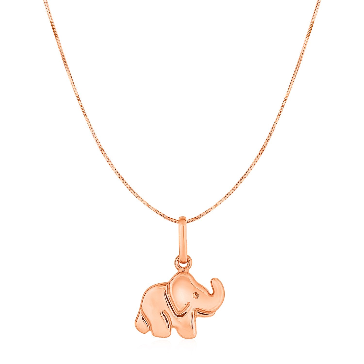 Elephant Pendant in 10k Rose Gold - 18 - Jewelry