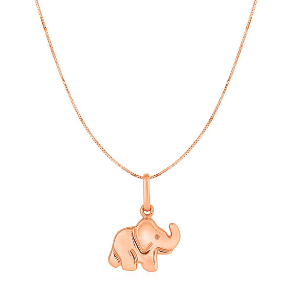 Elephant Pendant in 10k Rose Gold - 18 - Jewelry