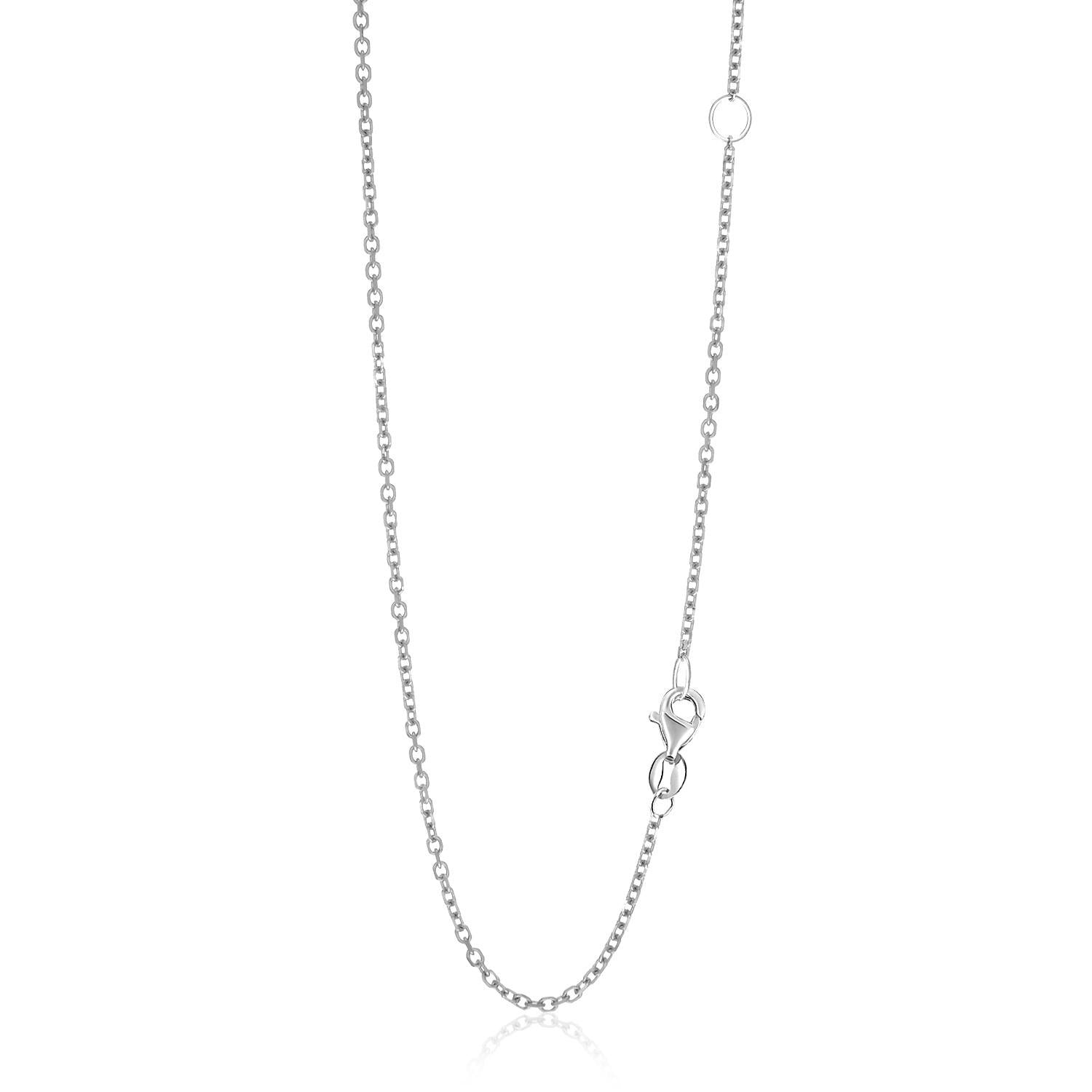 14k White Gold Adjustable Cable Chain 1.5mm - 20" - Jewelry