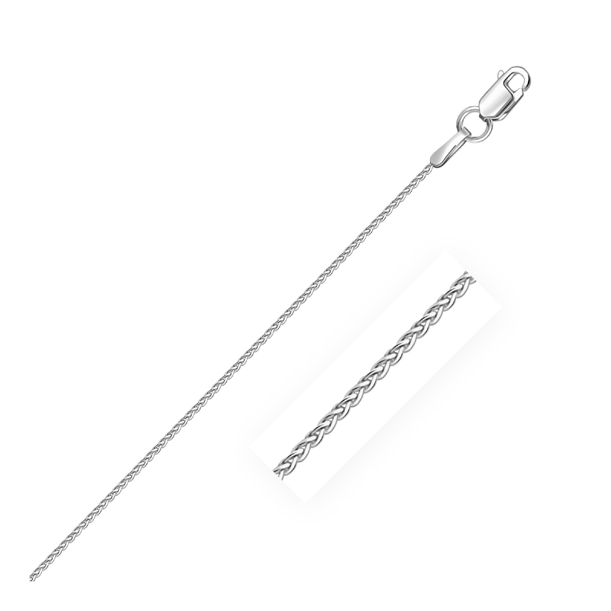 14k White Gold Round Wheat Chain 1.0mm - 16" - Jewelry