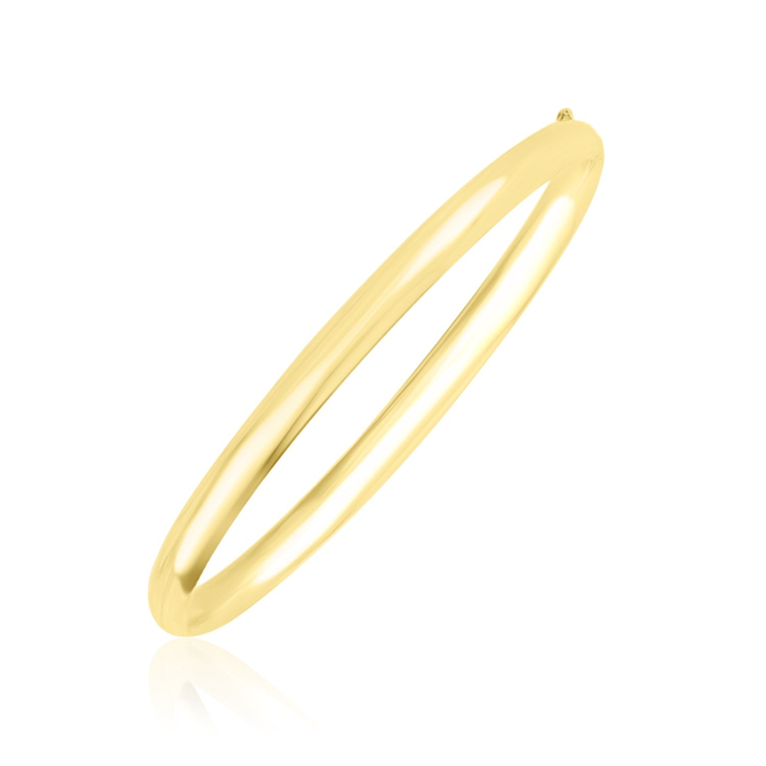 10k Yellow Gold Dome Style Shiny Bangle 7