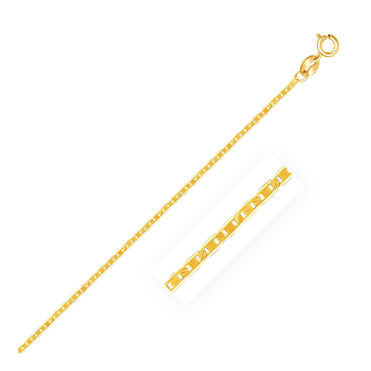 10k Yellow Gold Mariner Link Chain 1.2mm 20