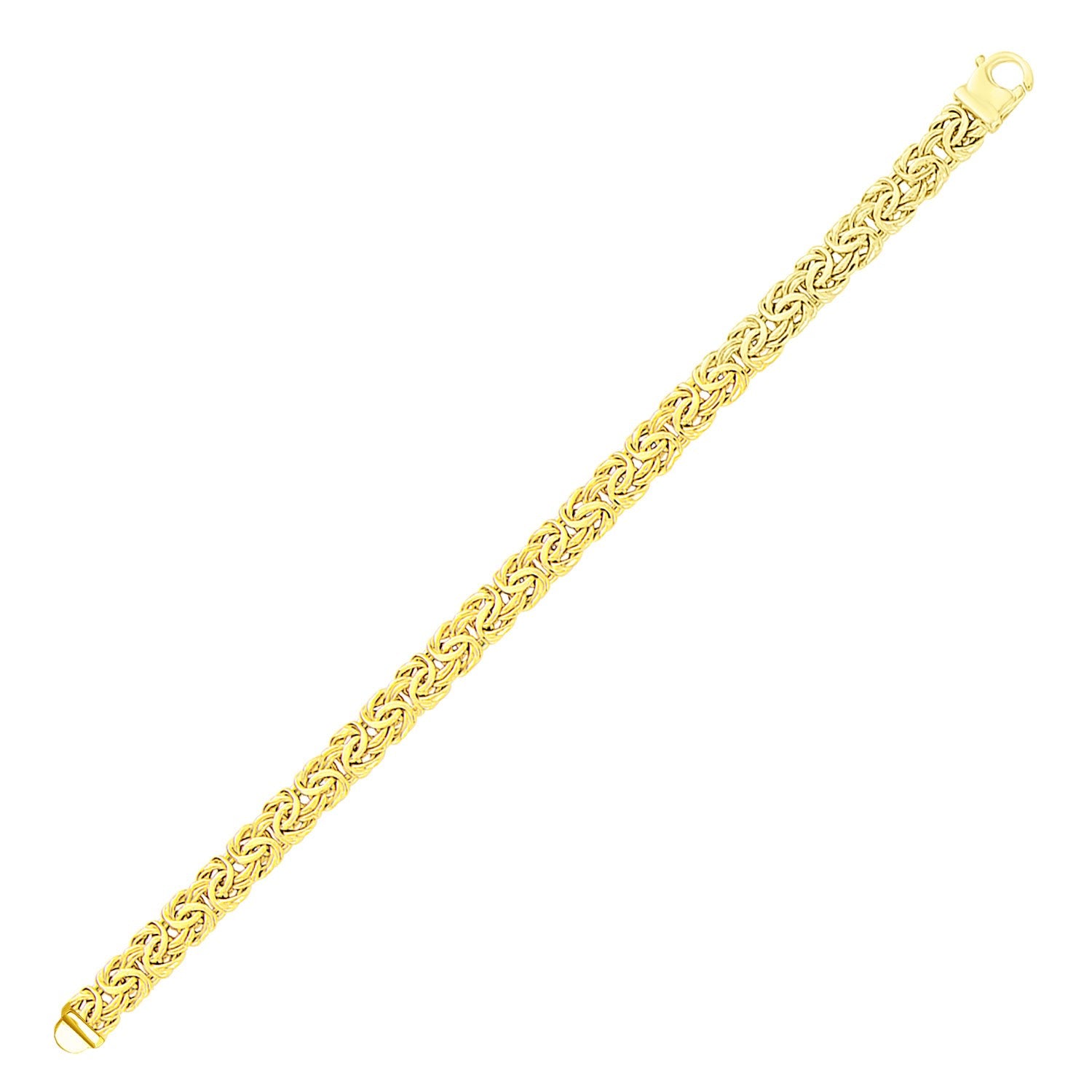 14k Yellow Gold Byzantine Style Chain Bracelet - 7.25" - Jewelry