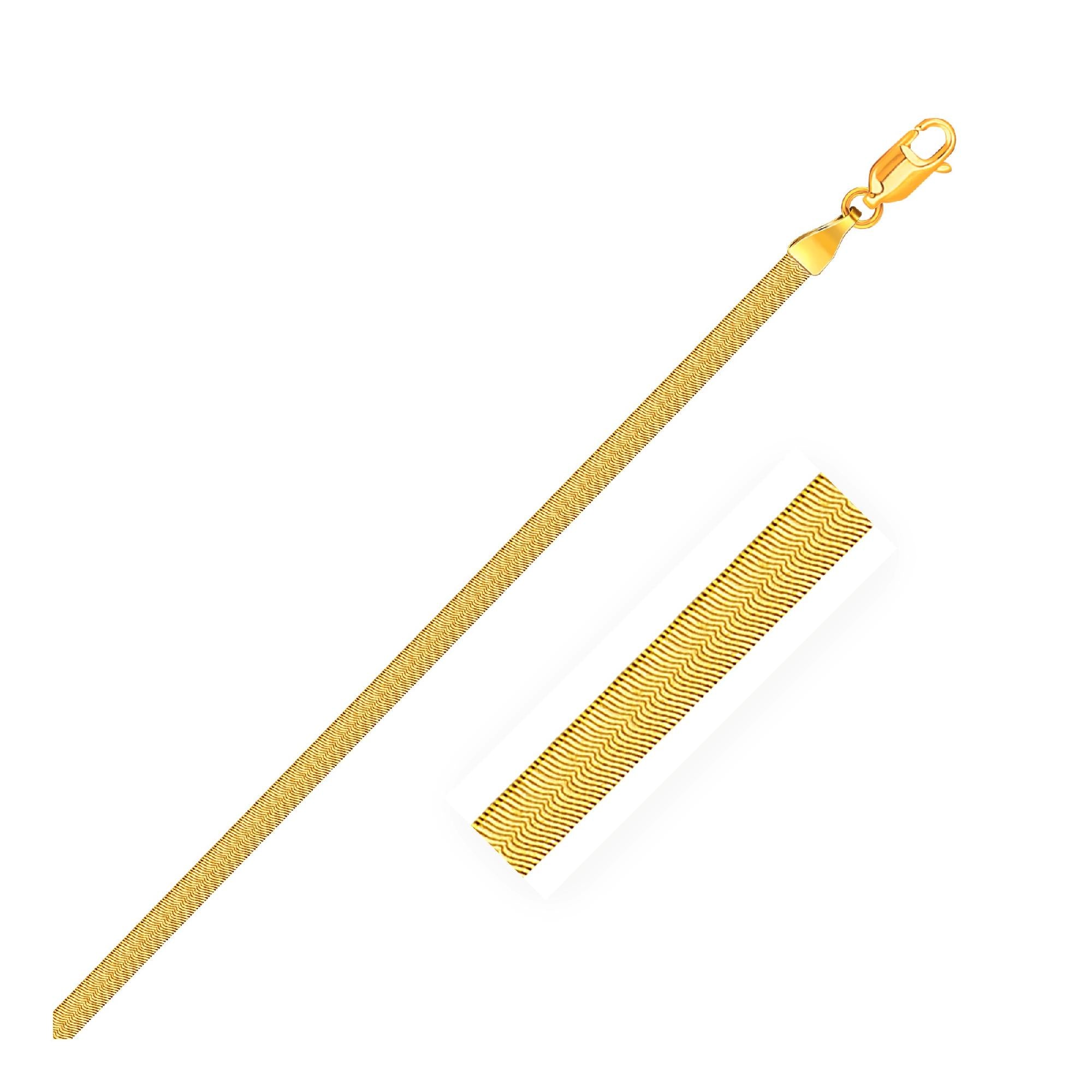 3.0mm 14k Yellow Gold Super Flex Herringbone Chain - 16" - Jewelry