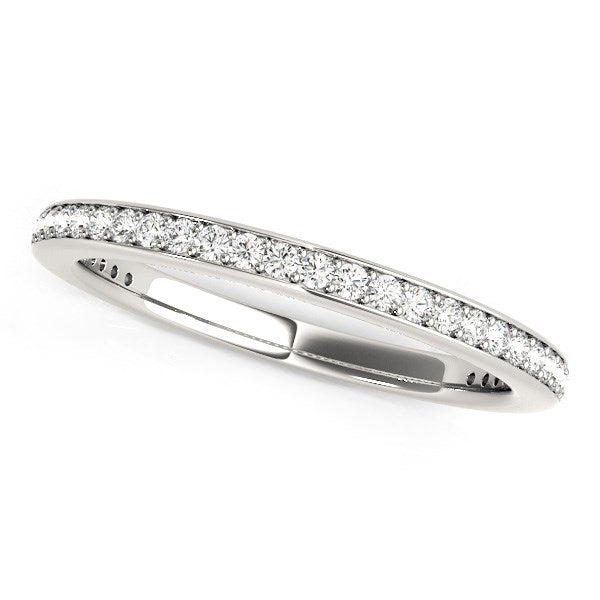 14k White Gold Round Diamond Wedding Ring (1/4 cttw) - 3 - Jewelry