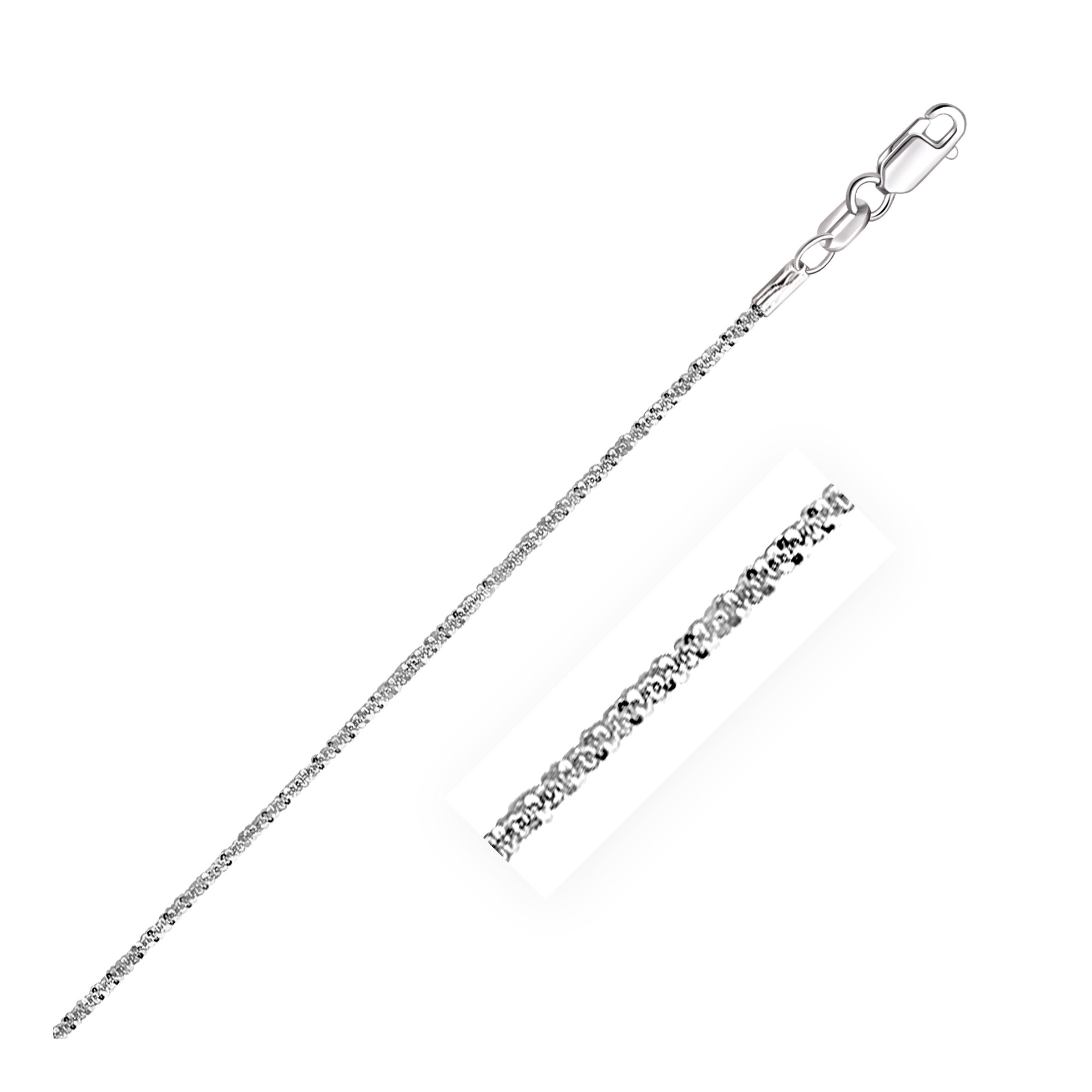 14k White Gold Sparkle Anklet 1.5mm 10"