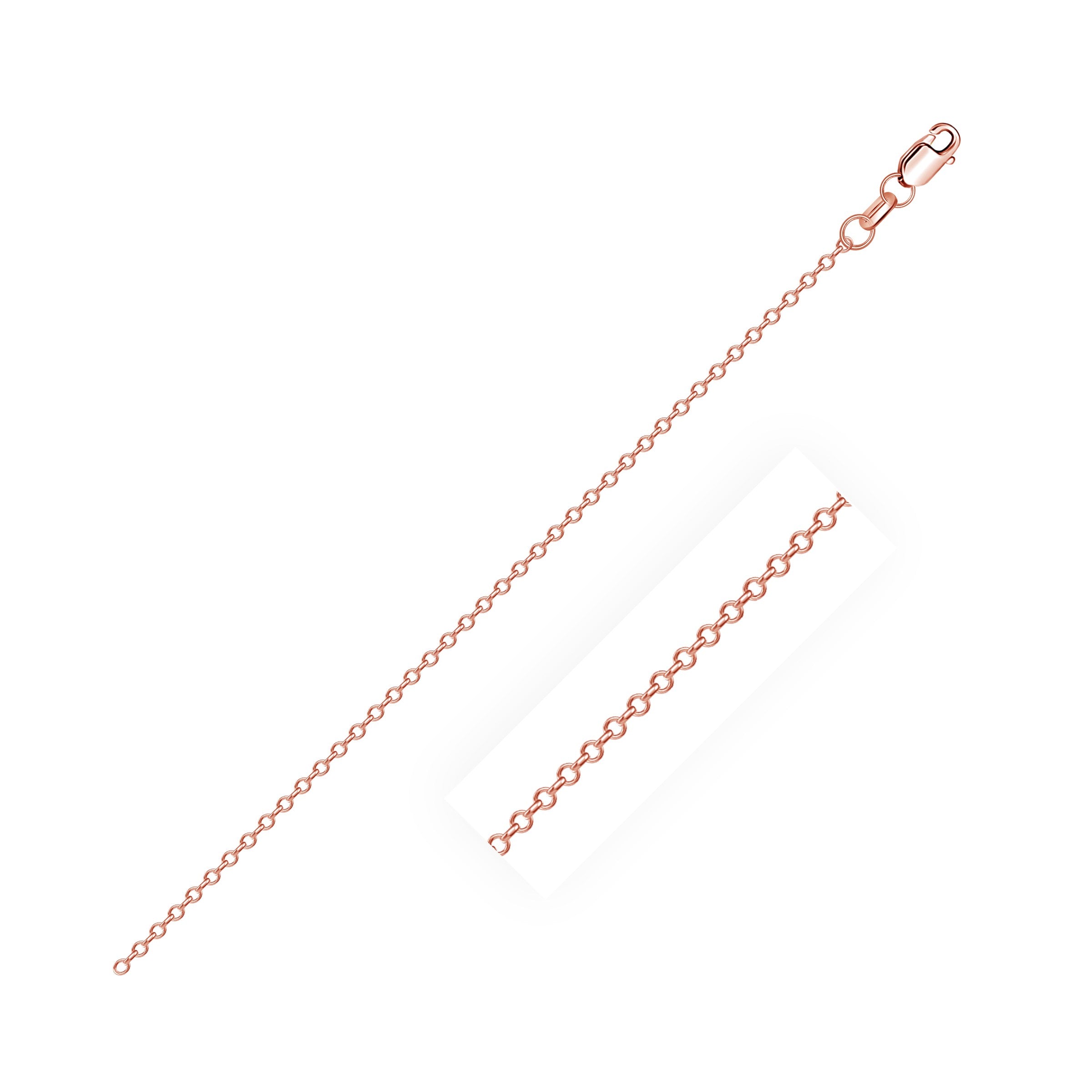 Cable Link Chain in 14k Rose Gold (0.8 mm) - 16" - Jewelry