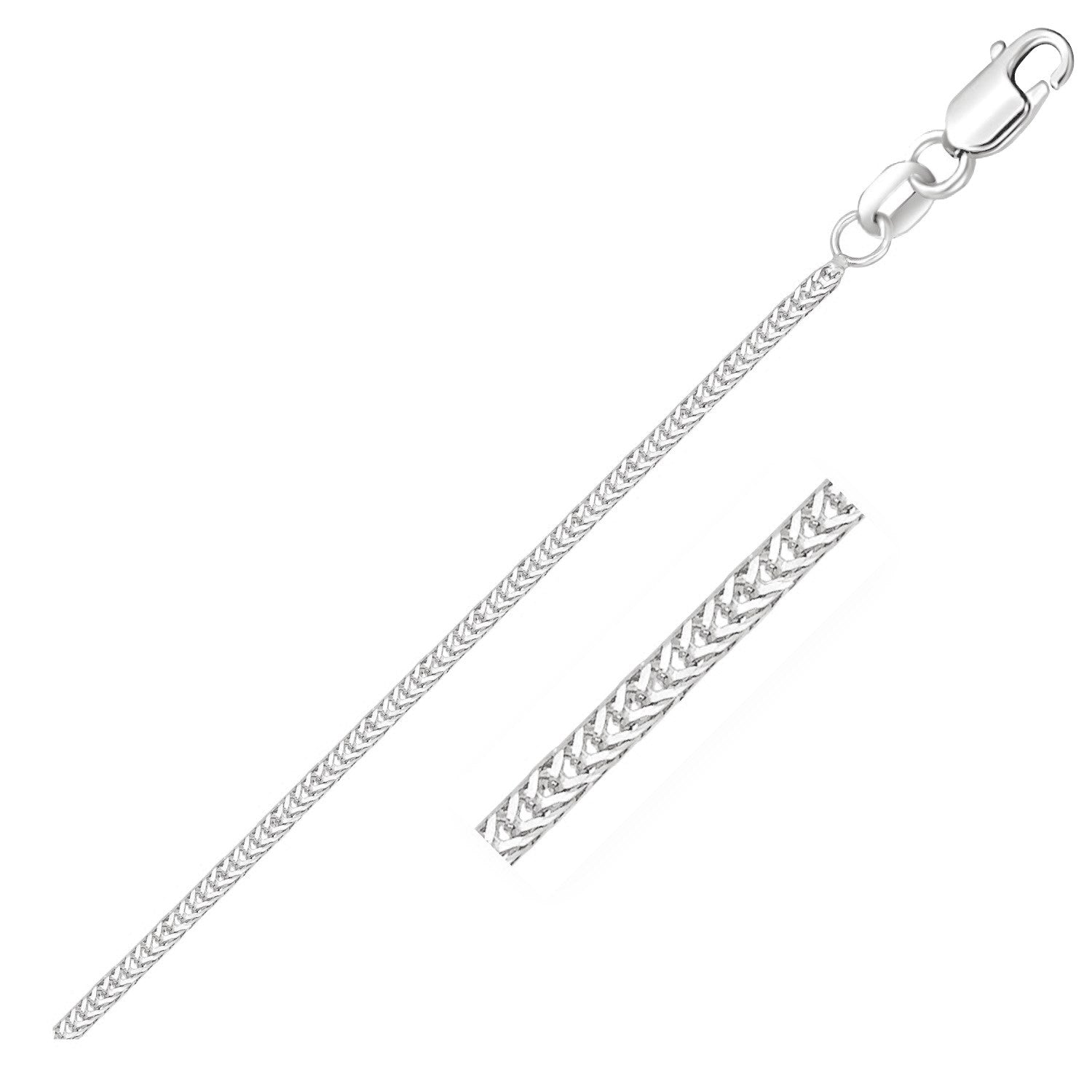 14k White Gold Foxtail 1.0mm Chain - 16" - Jewelry