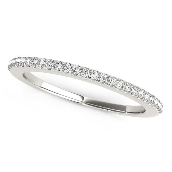 14k White Gold Pave Scallop Setting Diamond Wedding Band (1/8 cttw) - 8 - Jewelry