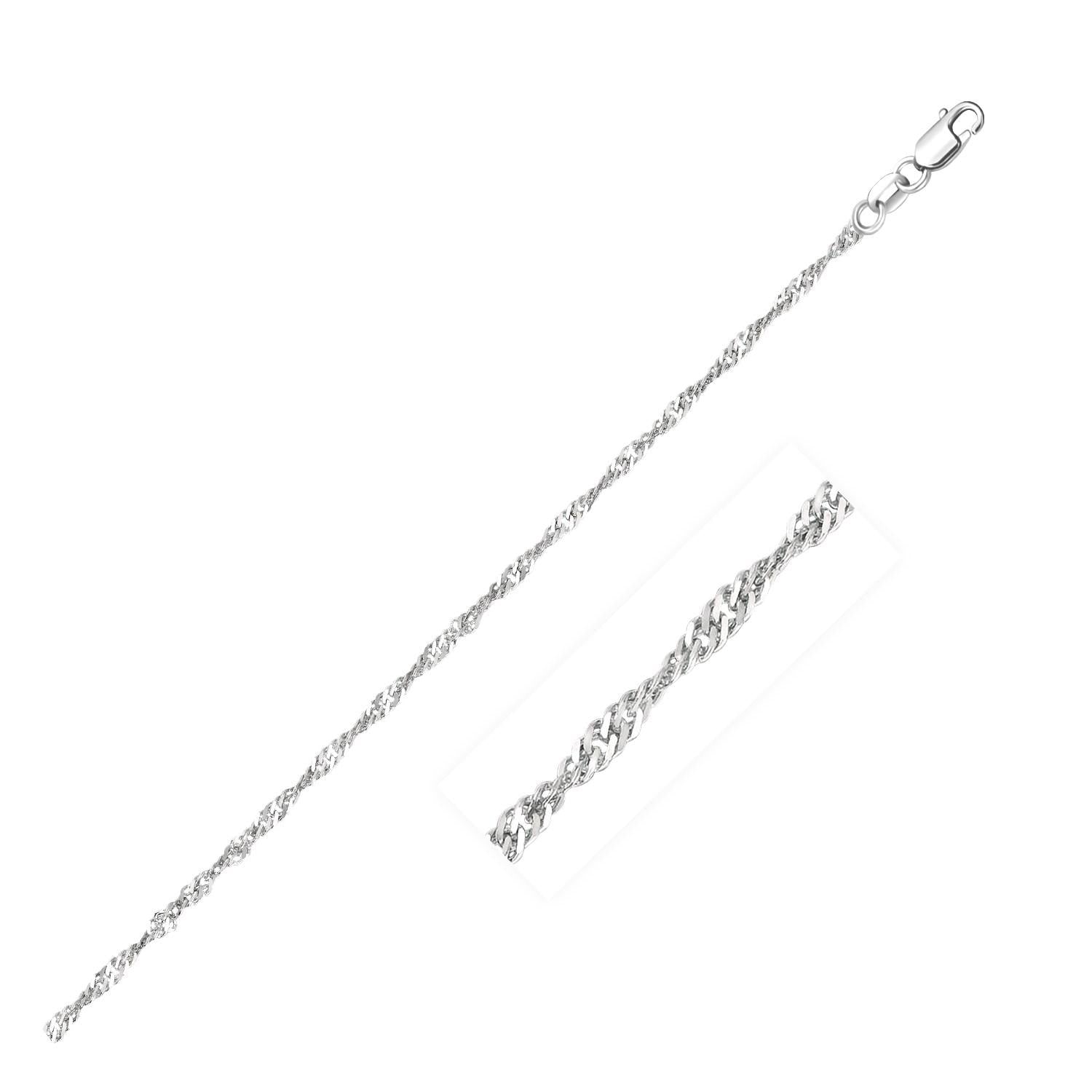 14k White Gold Singapore Chain 1.7mm - 20" - Jewelry