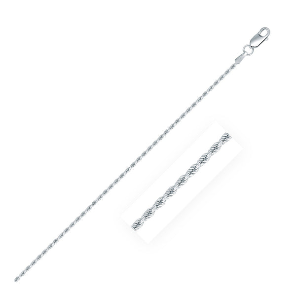 Sterling Silver 1.4mm Diamond Cut Rope Style Chain - 16" - Jewelry