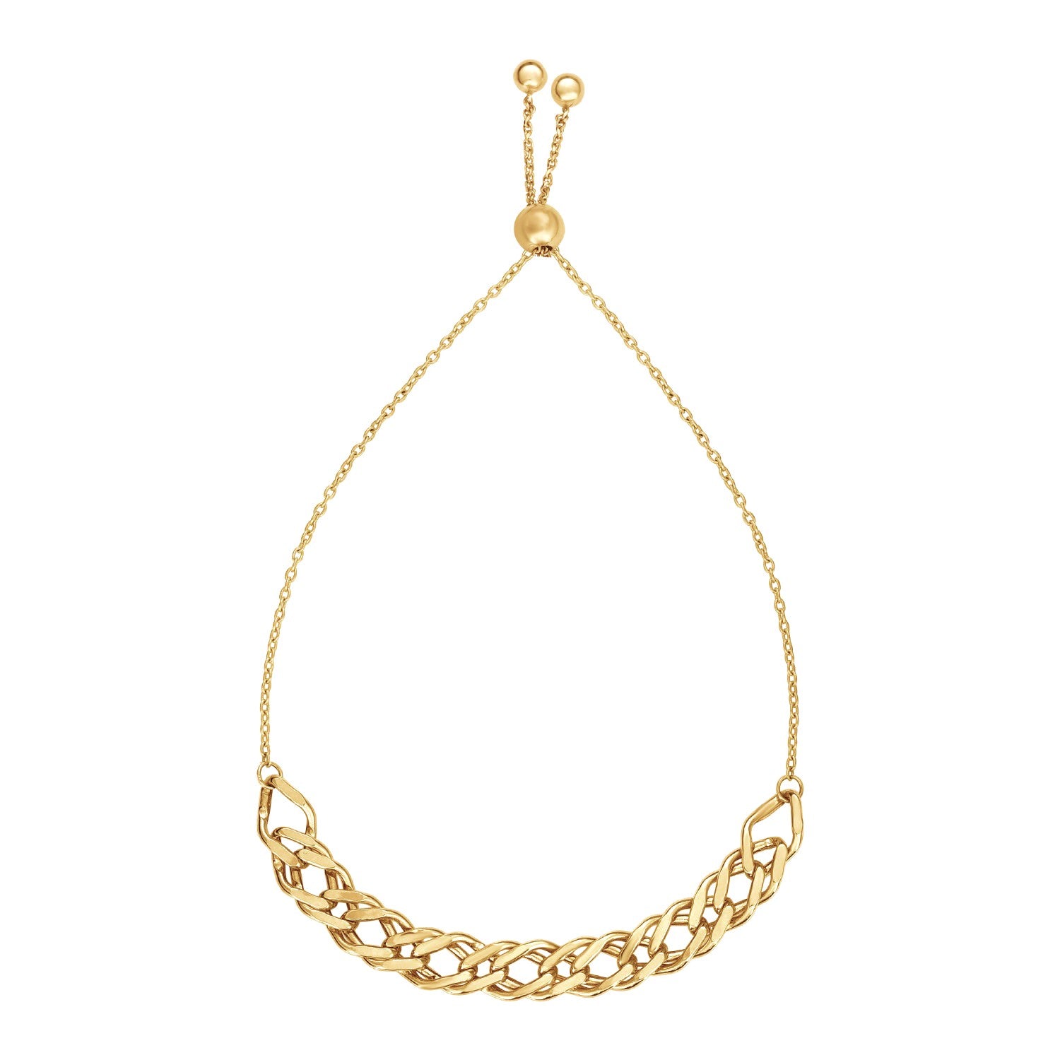 Adjustable Chain Bracelet in 14k Yellow Gold 9.25