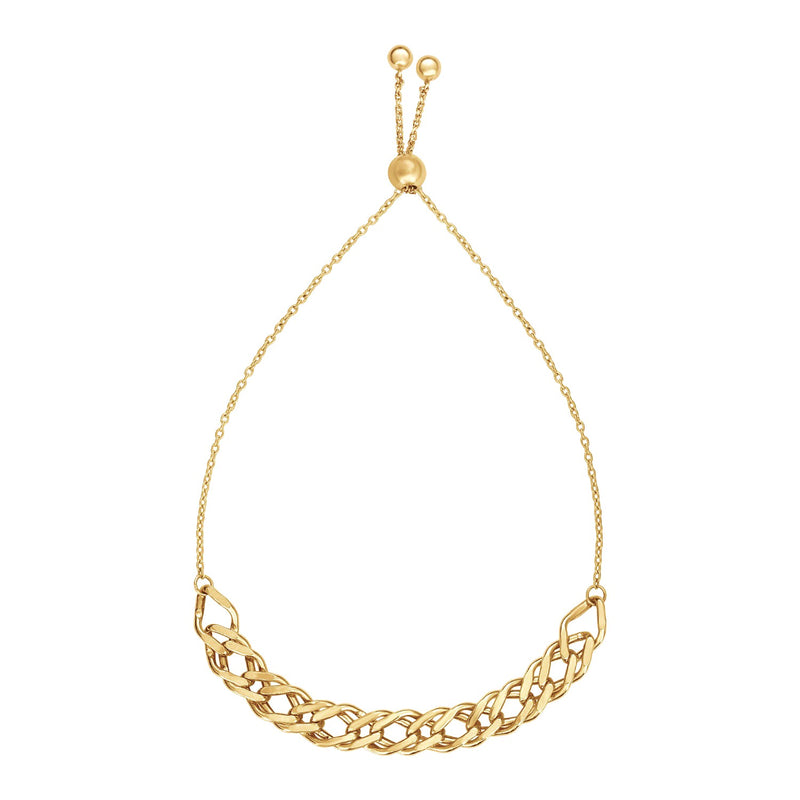 Adjustable Chain Bracelet in 14k Yellow Gold 9.25"