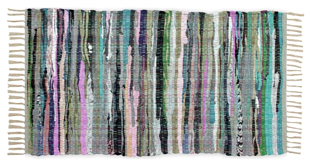 100% Cotton Rag Rug Multicolor Chindi Rug - Hand Woven & Reversible Cozy Trends Collection