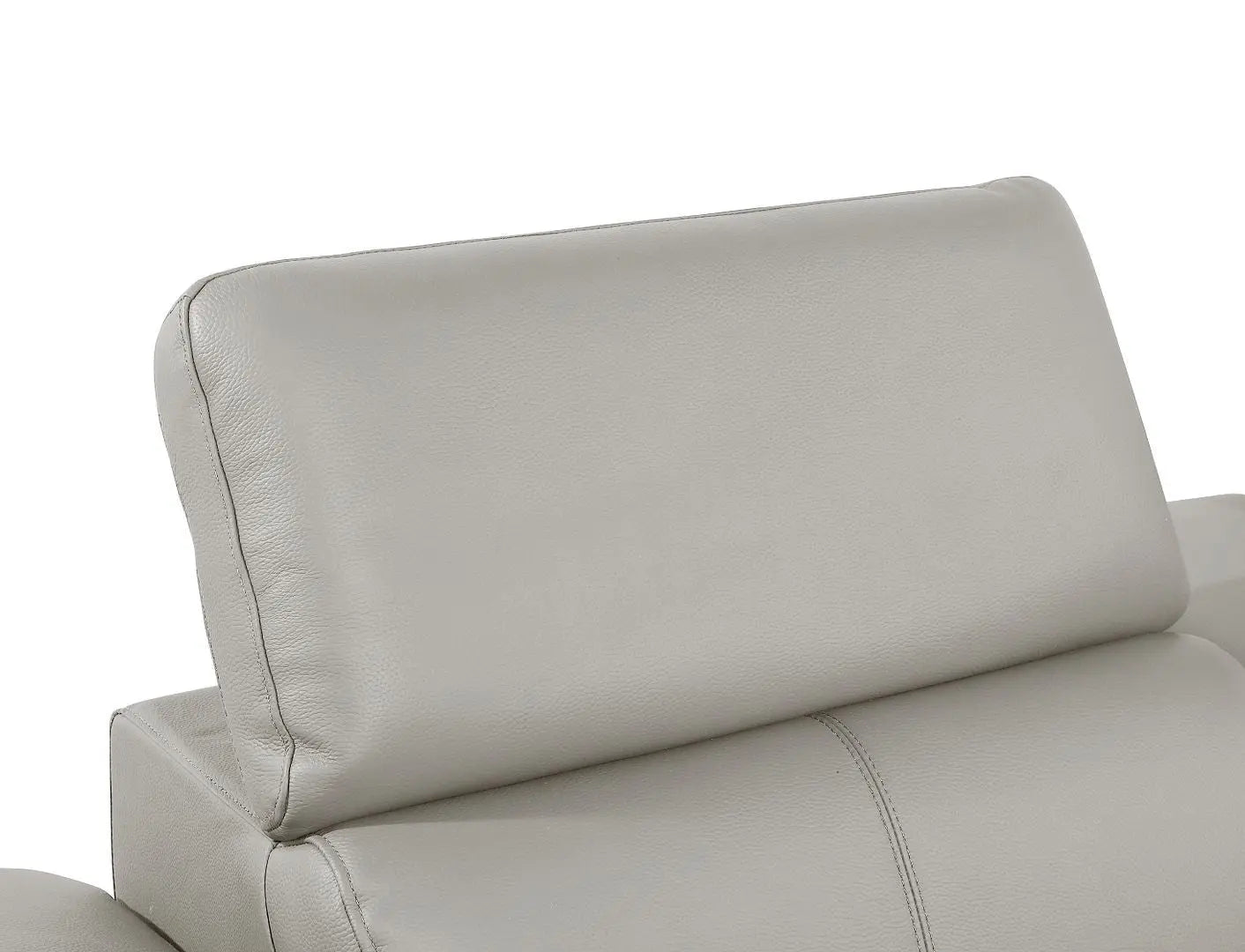103" Light Gray Top Grain Leather Reclining Metal USB Sofa Homeroots Living Room