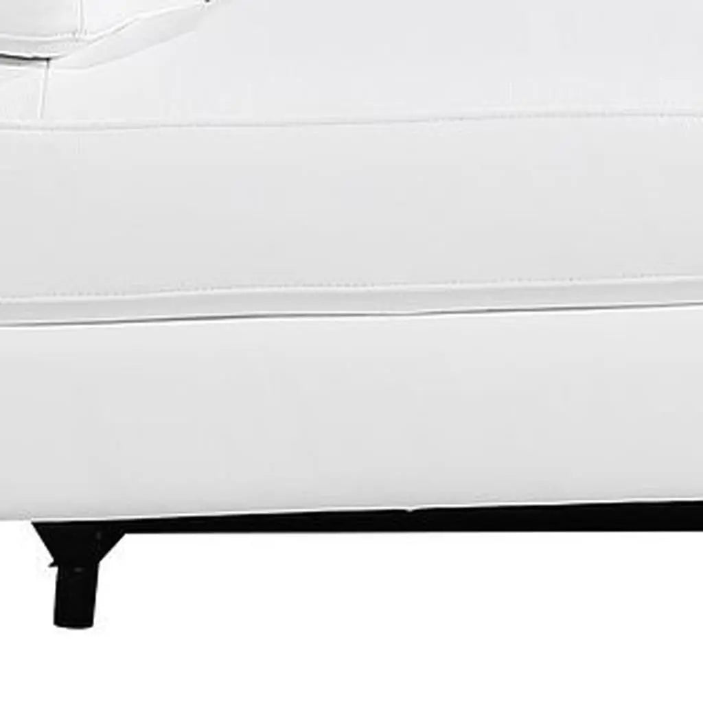 103" White Top Grain Leather Reclining Metal USB Sofa Homeroots Living Room