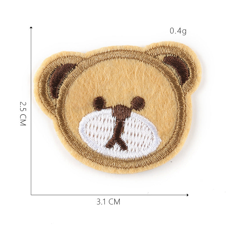Embroidered patch cartoon animal bear flower DIY children's clothing accessories sewing ironing patch stickers jewelry patch 5
