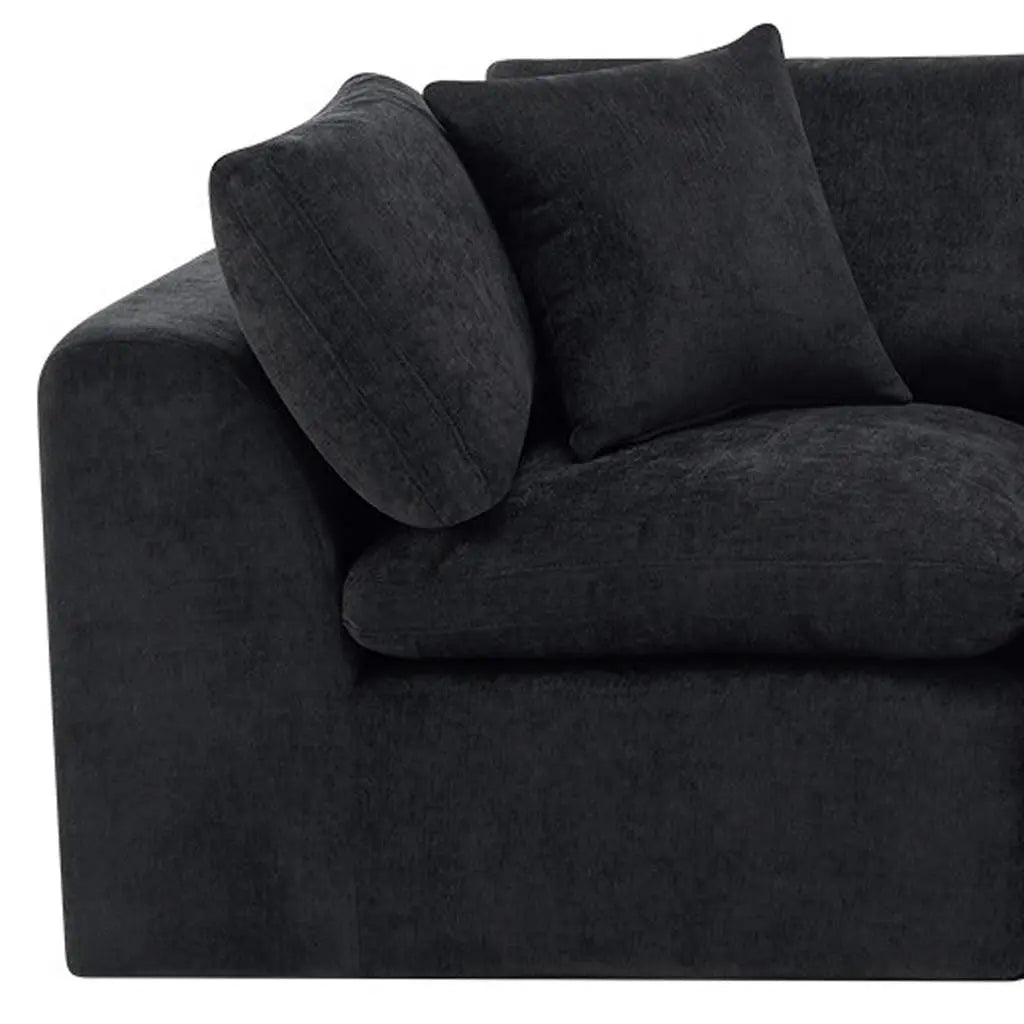 108" Black Chenille Modular Sofa With Toss Pillows Homeroots Living Room