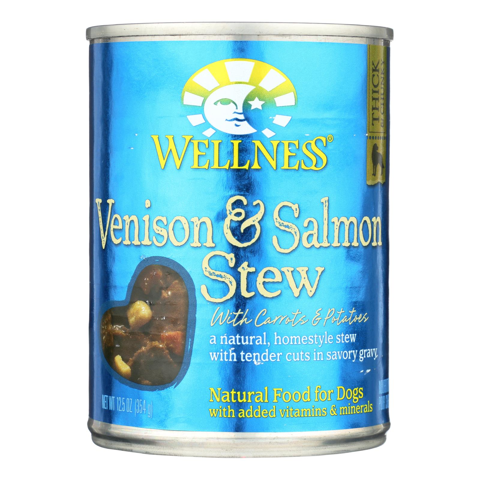 Wellness Pet Products Dog Food - Venison And Salmon With Potatoes And Carrots - Case Of 12 - 12.5 Oz. - GreatEagleInc